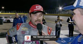Trevor Huddleston’s Victory Lane interview from The Bullring at Las Vegas Motor Speedway